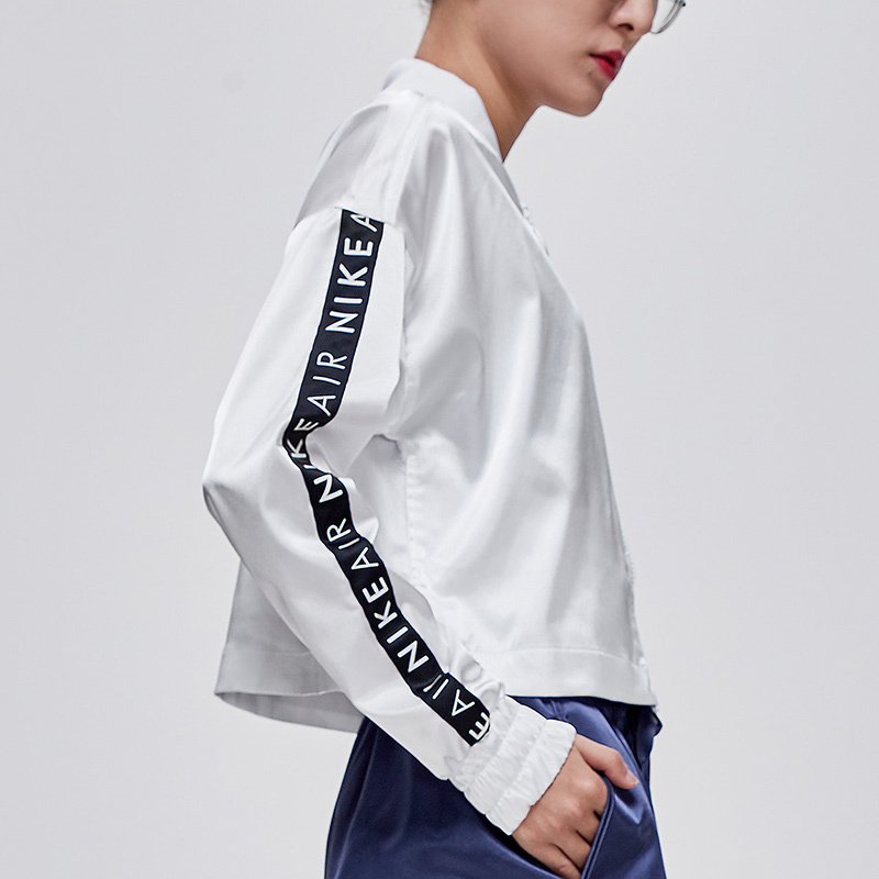 NIKE女装夹克时尚机织绸面拉链立领开衫休闲运动服BV4780
