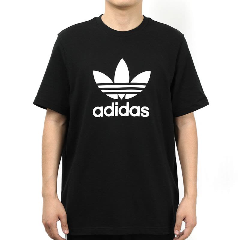 adidas阿迪达斯三叶草男子短袖上衣黑-CW0709图片