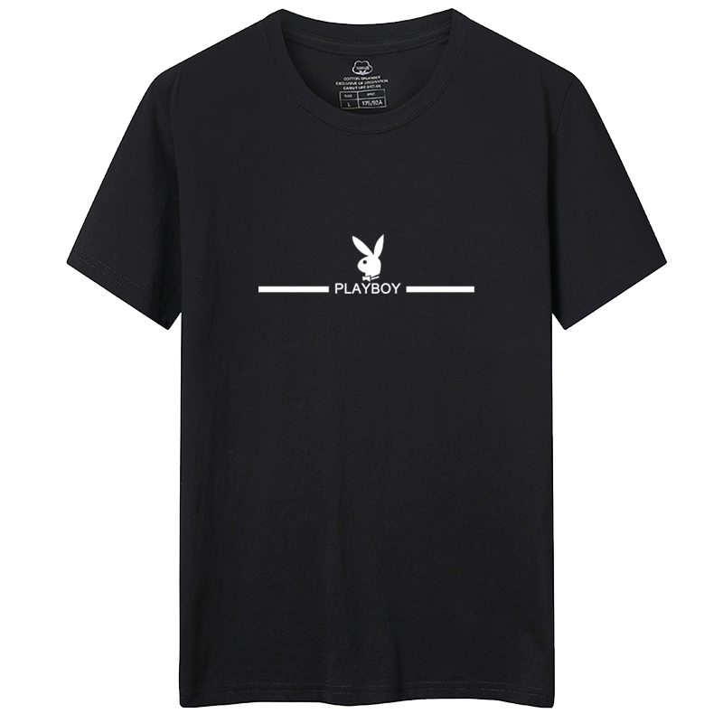 花花公子(PLAYBOY ICON)男士时尚休闲2020夏季简约纯色圆领夏季短袖T恤