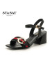 St&Sat/星期六夏季皮带扣粗跟一字带凉鞋女SS82115472