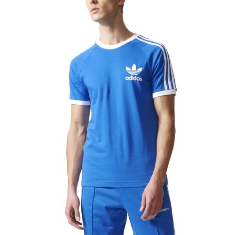 Adidas阿迪达斯Trefoilcalifornia男款T恤蓝色白色-BQ7552图片