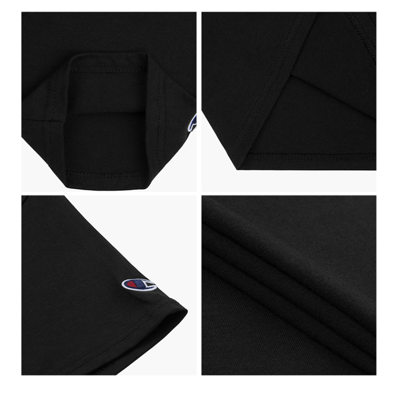 Champion 冠军美版男女明星同款袖口logo短袖T恤休闲情侣装 白色 T425-1