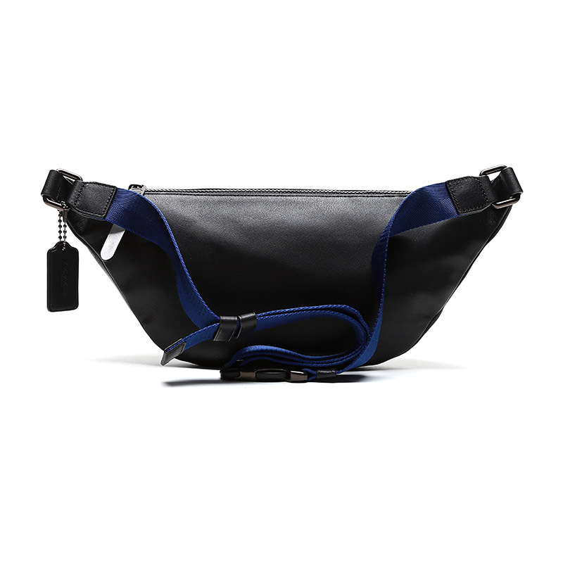 coach蔻驰奢侈品男士专柜款涂层帆布配皮rivington腰包胸包斜挎包