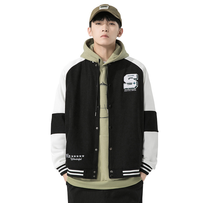 美式潮牌棒球服加绒宽松卫衣外套男士秋冬季vibe风情侣装夹克外套
