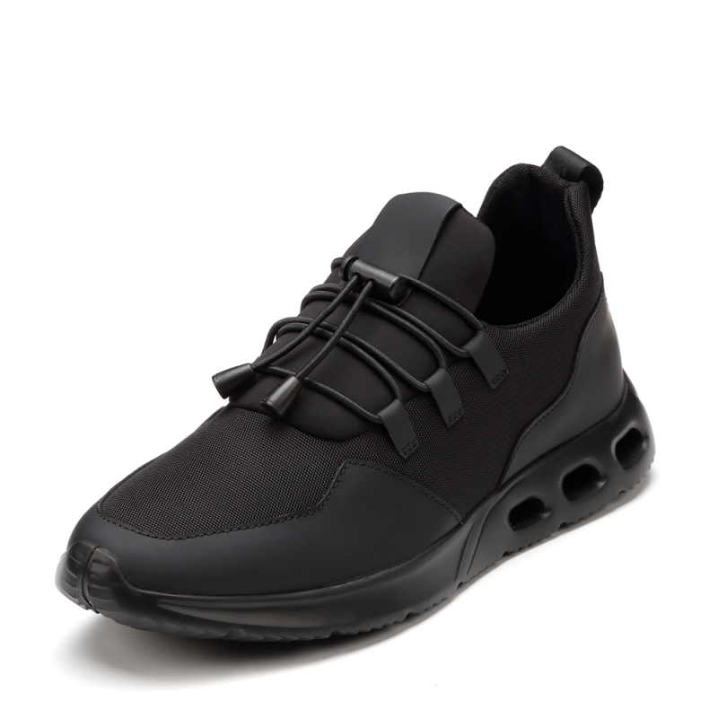 teenmix天美意秋专柜同款黑色织物牛皮街头风男休闲鞋2cp01cm7