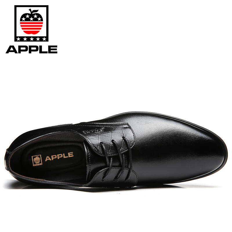 APPLE 2018春季新款男士皮鞋男正装鞋透气系带商务休闲鞋9907