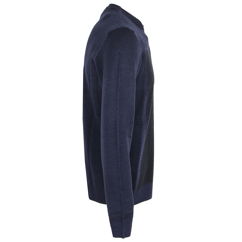 Armani Collezioni/阿玛尼·卡尔兹 男士藏蓝色U型领长袖针织衫PCM54M PC07M 920