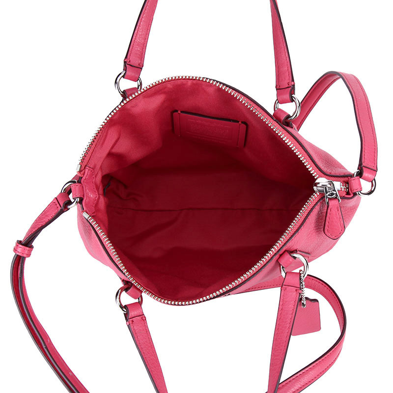 coach蔻驰女包樱桃红色皮质手提单肩包f57563svsy