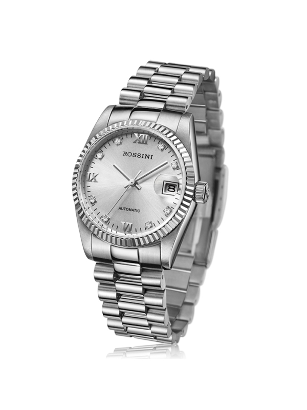 罗西尼手表男自动机械表情侣表防水钢带男表女表7303