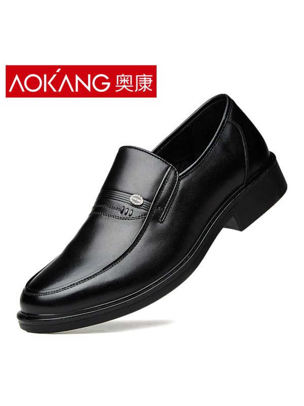 奥康男鞋春秋正品皮鞋商务正装皮鞋男士套脚男鞋