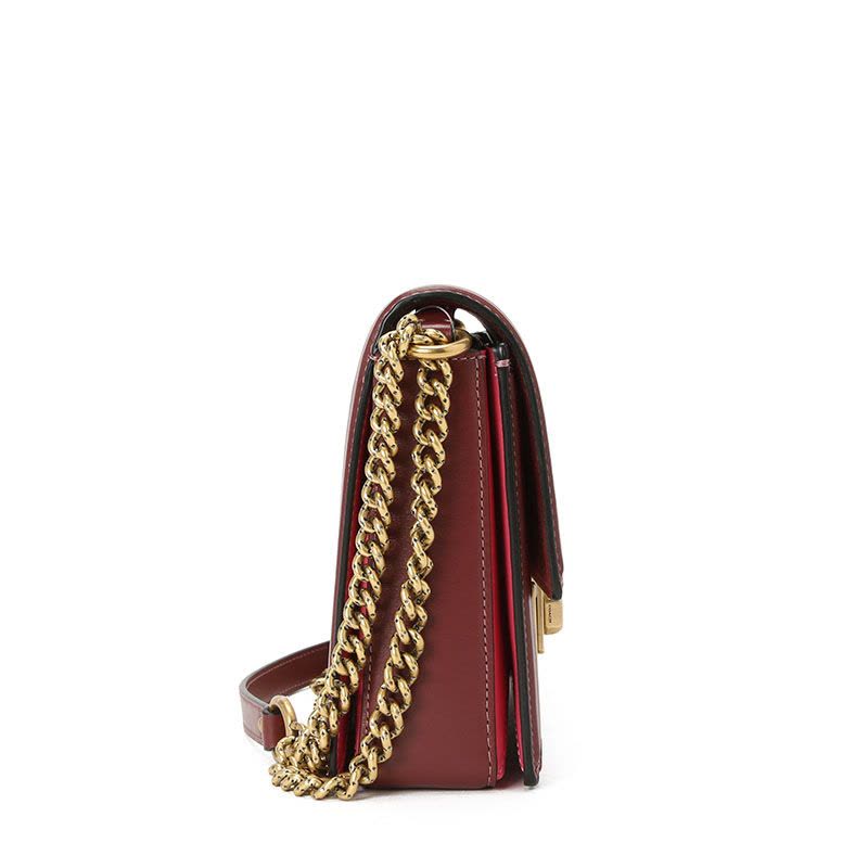 预订 COACH HUTTON包口盖包 单肩斜挎包 椭圆扣光面皮金扣 612图片