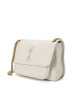 预售 圣罗兰YSL NIKI 口盖包中号 字母LOGO光面皮 褶皱皮 女士单肩包498894金链银链