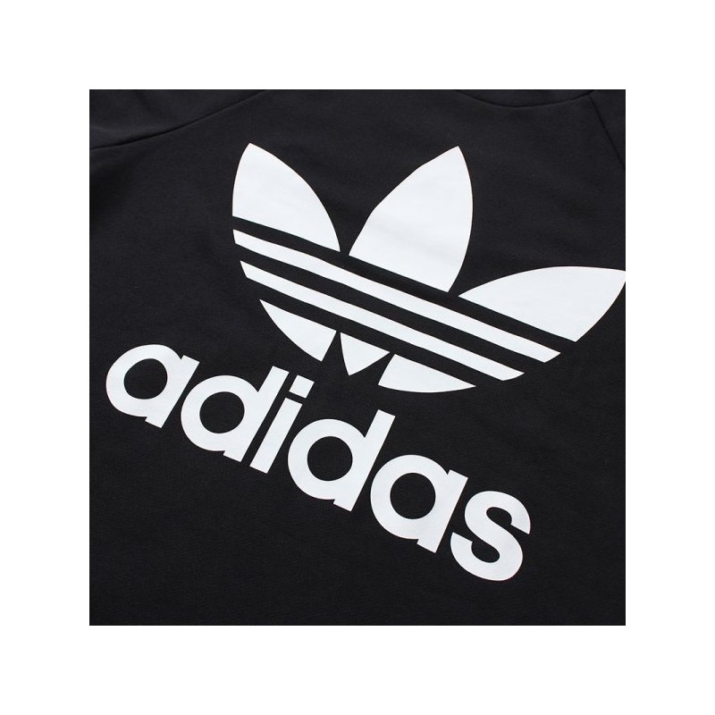 adidas阿迪达斯三叶草运动服大logo春秋女装长袖卫衣dh312930dh3129黑