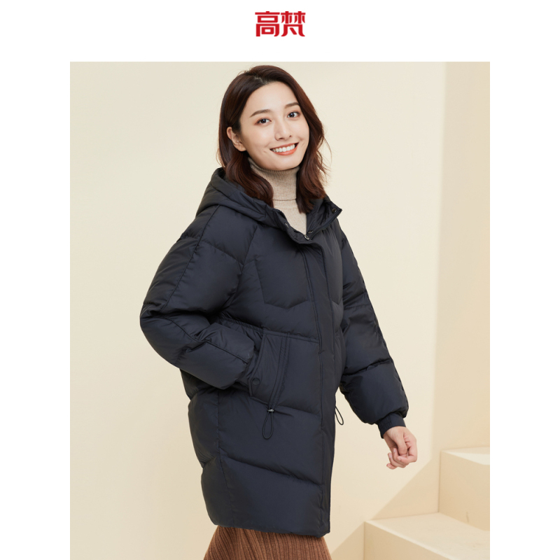 高梵羽绒服女冬中长款2020年新款韩版时尚白鸭绒高端品牌加厚外套