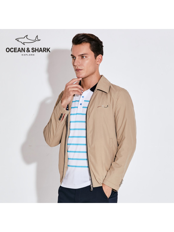 古老鲨鱼2019春男士春秋季夹克外套男商务休闲潮流秋装绅士