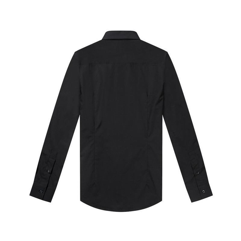 gxg衬衫男装春季男士时尚休闲青年潮修身黑色斯文衬衣长袖衬衫男