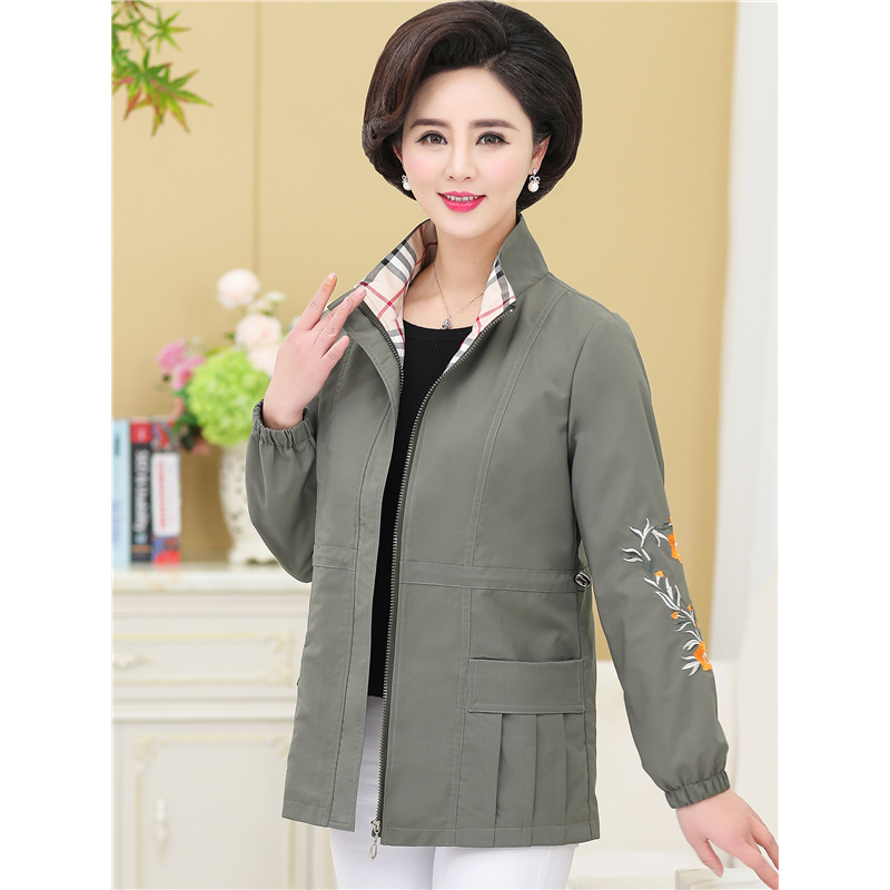 媛宿(YuanSu)中老年女装40岁50大码短款薄外套2019春装新款妈妈装夹克卫衣潮服6850