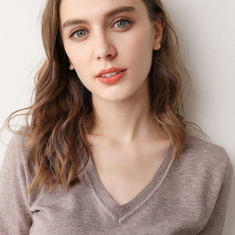 春季短袖女秋冬洋气毛衣针织衫v领半截袖潮百搭韩版宽松打底衫T恤图片