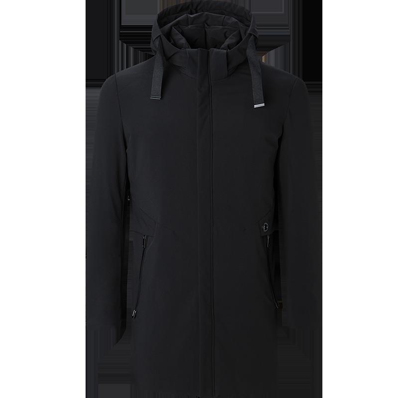 才子男装冬季新款连帽羽绒服加绒加厚灰鸭绒防风保暖连帽外套1