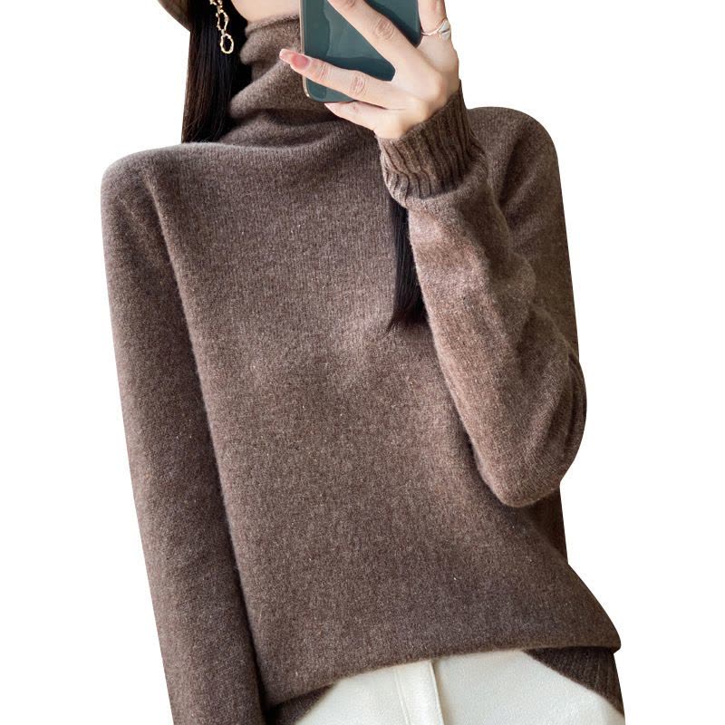 堆堆领点纱羊毛衫女秋冬新款亲肤保暖针织毛衣宽松百搭打底衫上衣图片