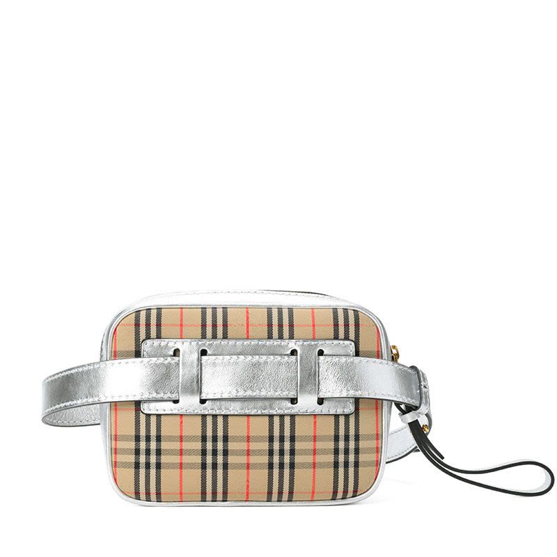 BURBERRY 金属装饰格纹腰包 8007352 棉19x14x5CM图片
