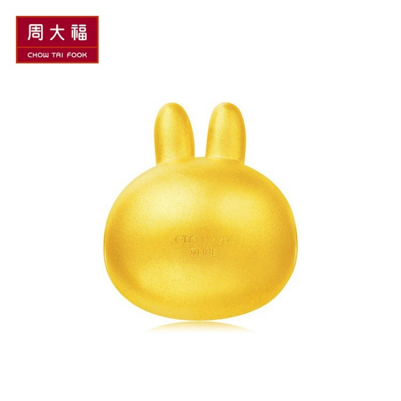 周大福LINEFRIENDS系列可妮兔转运珠足金黄金吊坠R21525