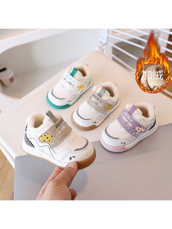 宝宝学步鞋年冬季加绒婴儿鞋宝宝鞋波浪幼儿园棉小童棉鞋童鞋
