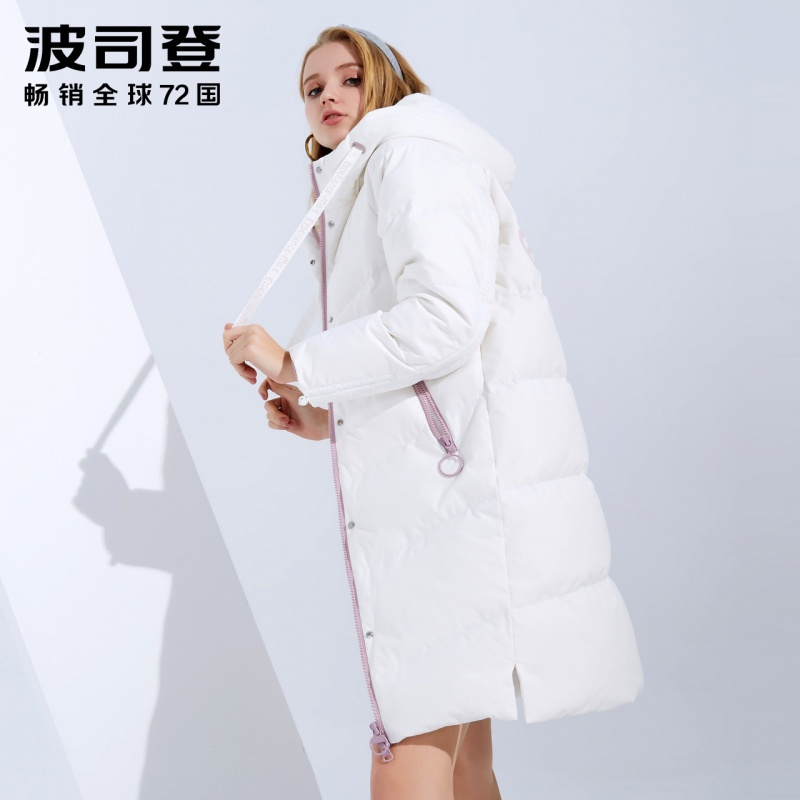 波司登冬季女士中长款羽绒服时尚保暖连帽休闲B80141546DS