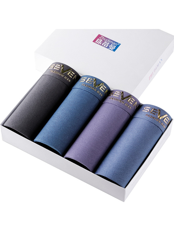 [会员店]7A纯棉男士内裤 男士纯棉平角裤 立体印花男内裤