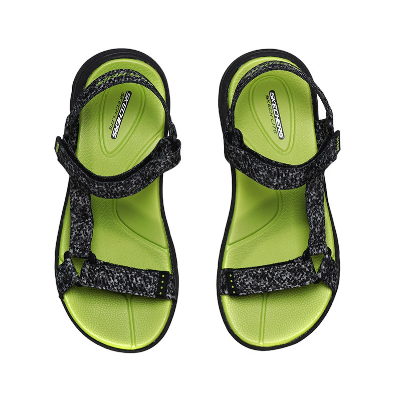 【自营】Skechers斯凯奇男大童凉鞋黑色透气轻便运动鞋92218L/BKGY 92218L/BKGY黑色+灰色