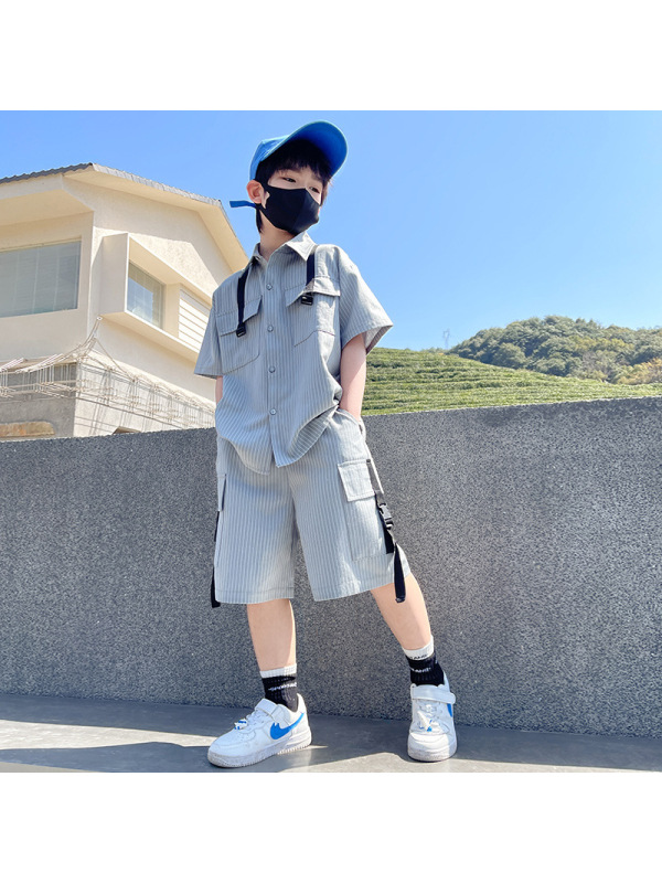 男童套装夏季2025新款儿童夏装运动中大童衣服短袖帅气网红童装潮
