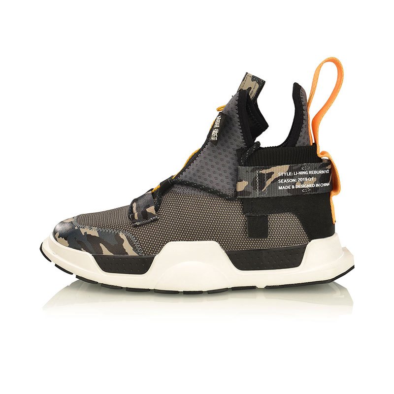 李宁中休闲鞋重燃时装周走秀运动休闲运动鞋 agbp028-2标准黑 乳白色