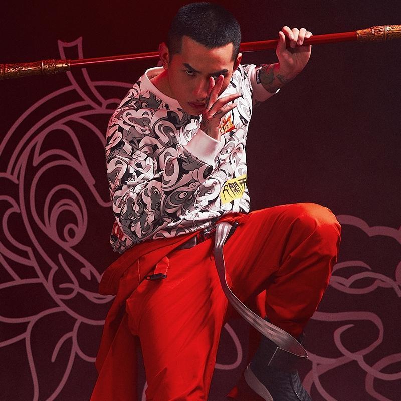 【齐天大圣】七匹狼卫衣男士潮流韩版中国风纯棉印花外套男装秋装