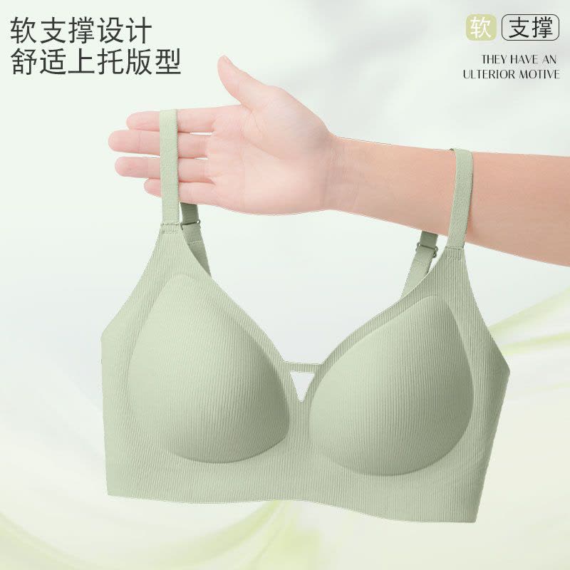 裸感无痕内衣薄款女夏季无钢圈小胸聚拢不空杯螺纹果冻文胸罩图片
