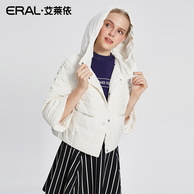 EERAL/艾莱依斗篷式短款羽绒服女轻薄保暖宽松休闲外套12167/FDAB
