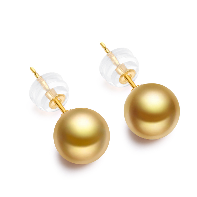 月印百川18k金镶海水akoya金珠耳钉海水珍珠正圆耳环耳饰附证书视频