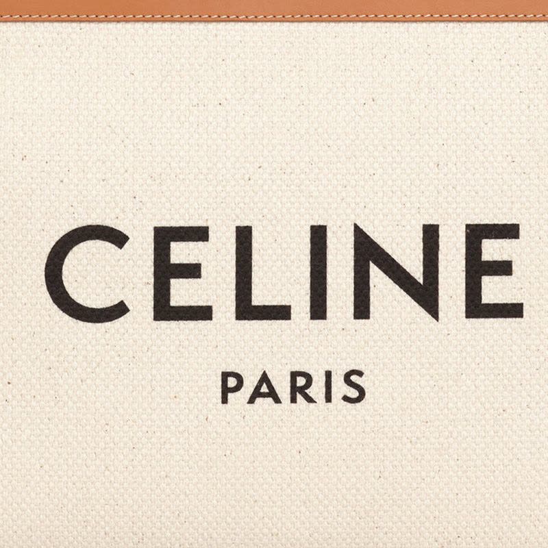 【预定】CELINE/思琳 CELINE标识织物面料和小牛皮饰带手拿包 10E63图片