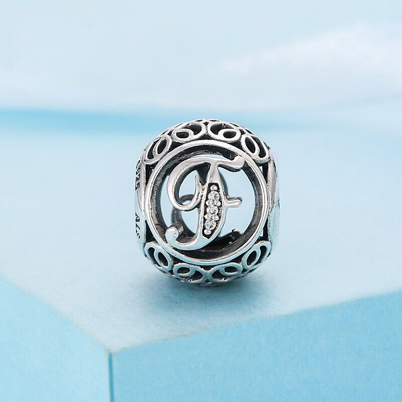 PANDORA潘多拉 复古字母F 925银 串饰-791850CZ
