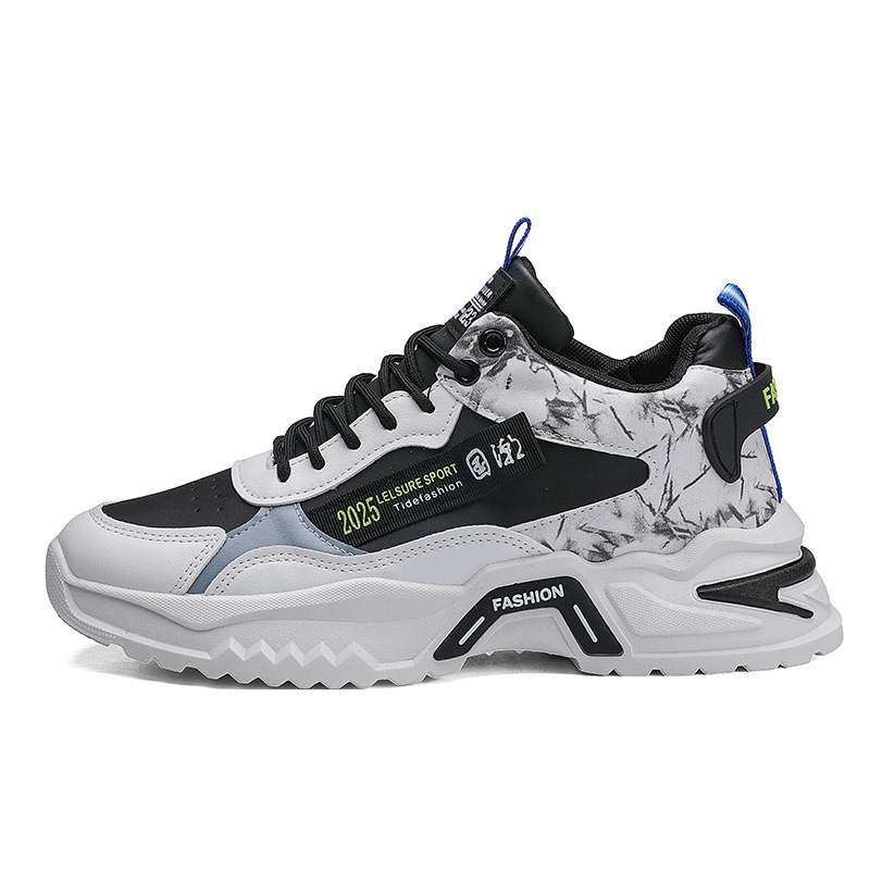 春秋季男鞋新款百搭厚底时尚透气休闲运动增高百搭老爹鞋潮鞋