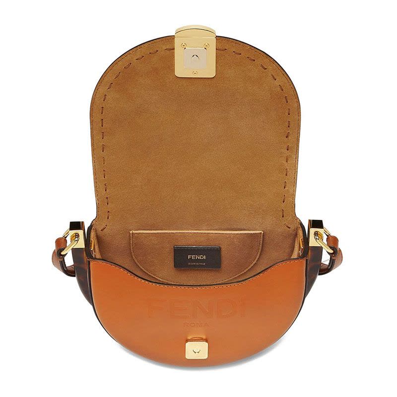 预售 芬迪FENDI Moonlight马鞍包 FF金属吸扣光面皮 女士单肩包 8BT346图片