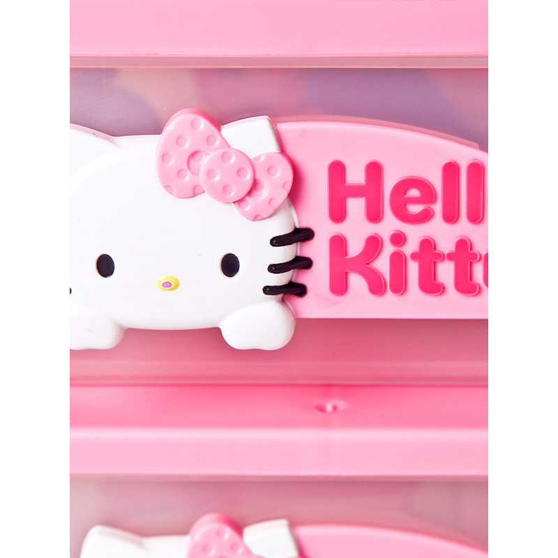 爱丽思hellokitty卡通塑料文具小物抽屉式桌面收纳盒