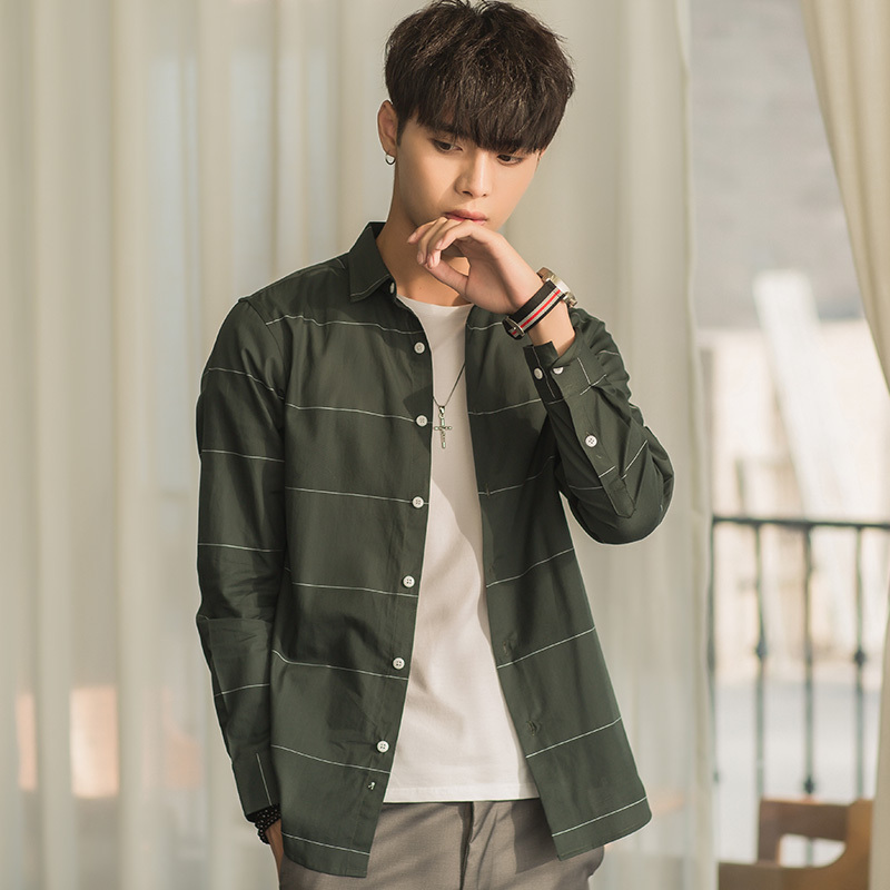 aemape美国苹果长袖衬衫男休闲男装商务时尚男士衬衣