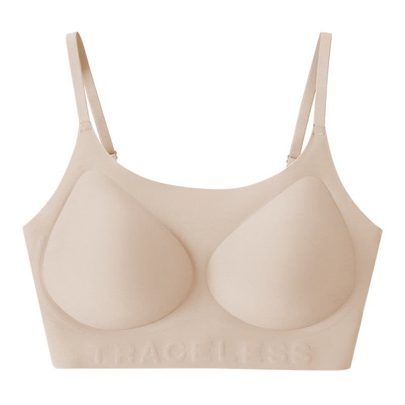 秋冬粉底液痕内衣女一体式背心式文胸薄无钢圈文胸透气美背胸罩图片