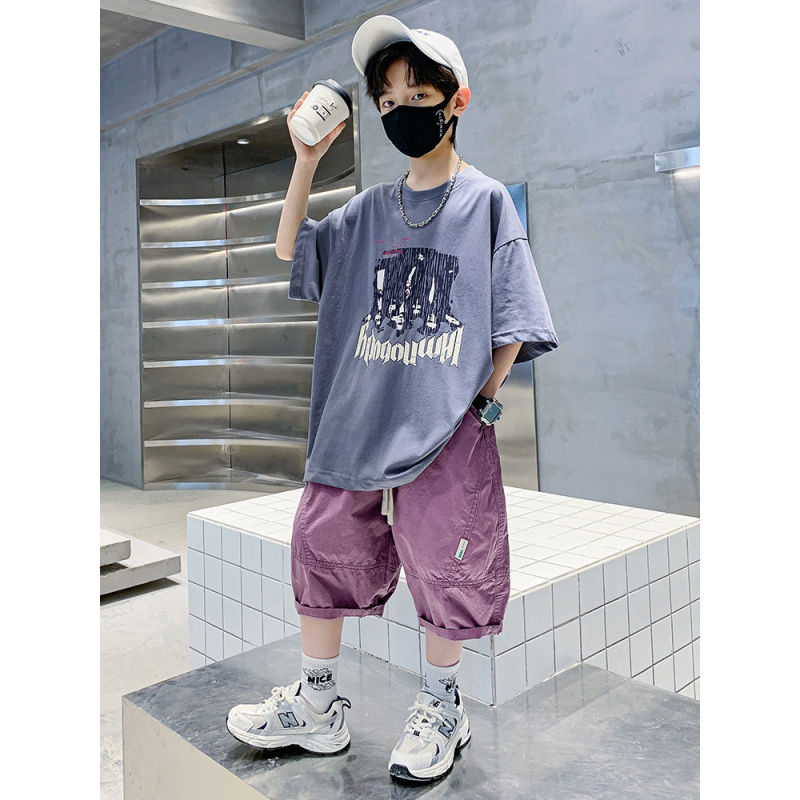 童装男童夏装套装2025新款儿童夏季帅气短袖中大童运动男孩衣服潮