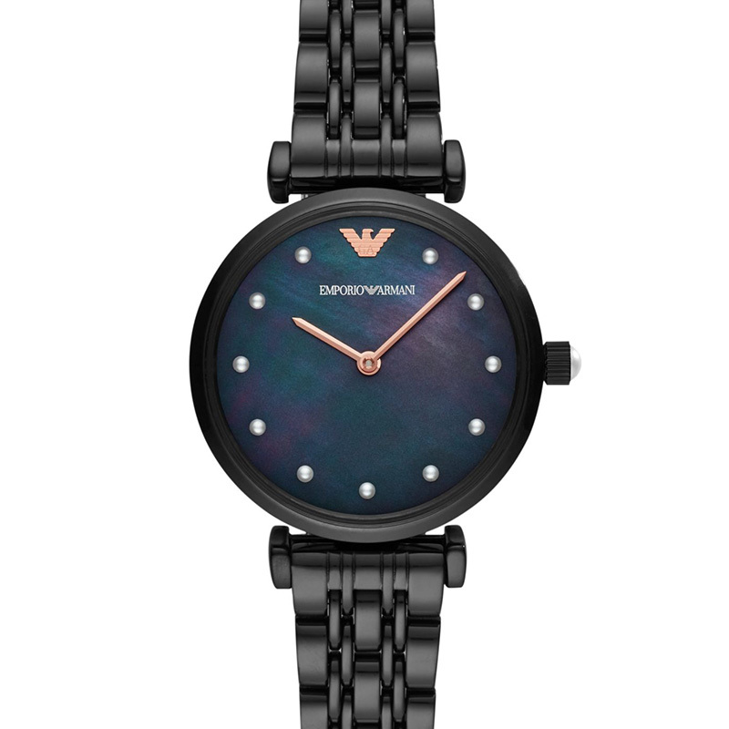 阿玛尼(EMPORIO.ARMANI)满天星手表乌金珍珠刻度休闲石英表女士腕表AR11268