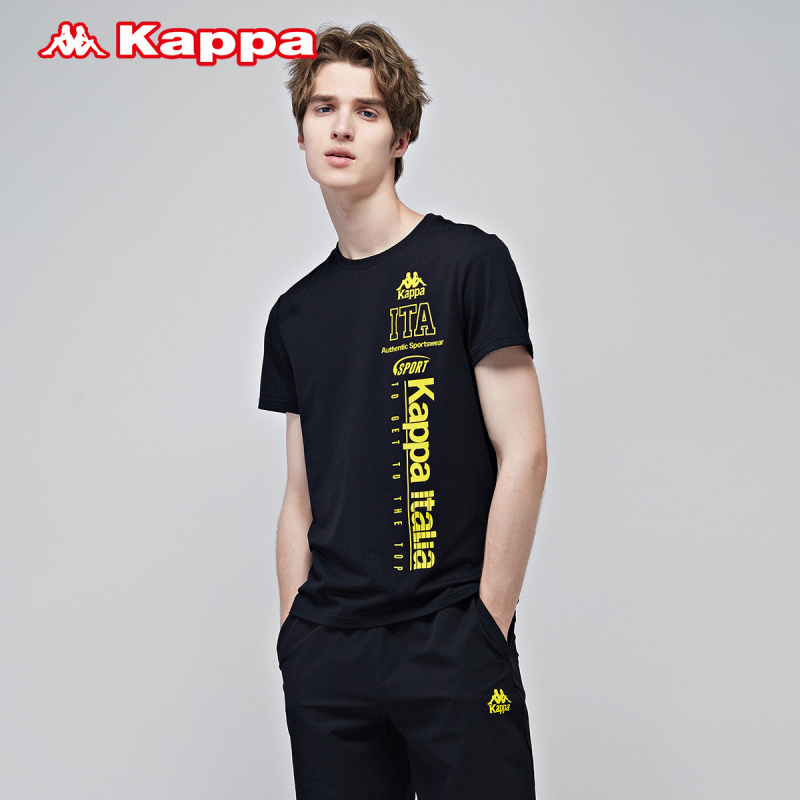 Kappa卡帕男款运动短袖衫休闲上衣春夏背靠背|K0712TD14D