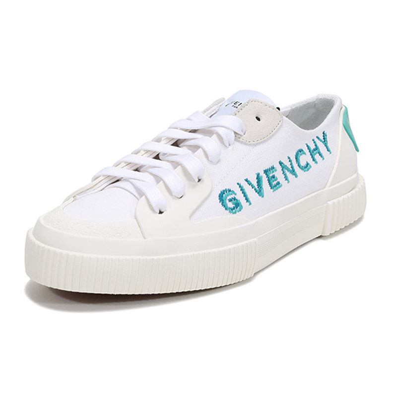 纪梵希 GIVENCHY 女士织物运动休闲鞋平底鞋小白鞋LOGO图案 BE000PE0SP