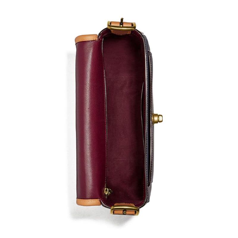COACH\蔻驰 CHAMBRAY RAMBLER 口盖包单肩斜挎包 椭圆扣牛仔织物\牛皮革图片