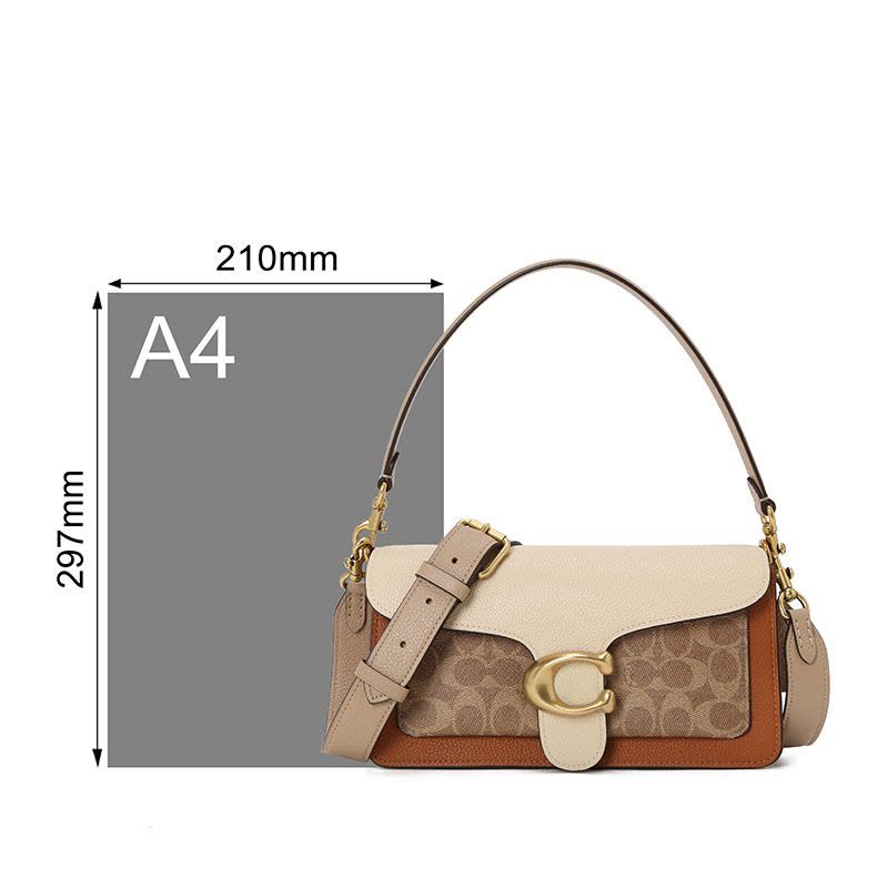 蔻驰 COACH 91215B4SBI 通勤肩背包 织物拼皮 女士单肩包91215图片