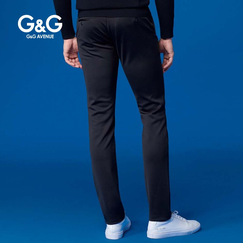 G＆G 秋季新品男士黑色休闲裤男商务简约修身小脚裤青年秋天裤子